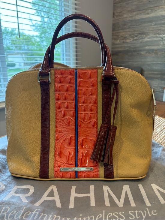 Brahmin Handbags - Brahmin Yellow, Orange & Brown Satchel